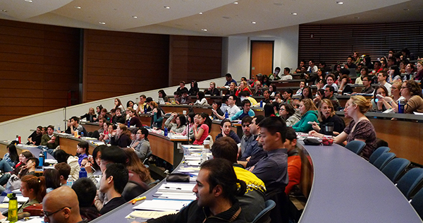 Lecture hall with students